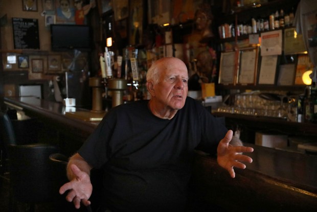 Artist and Old Town Ale House proprietor Bruce Elliott at his Chicago tavern on July 16, 2021. (Antonio Perez/ Chicago Tribune)