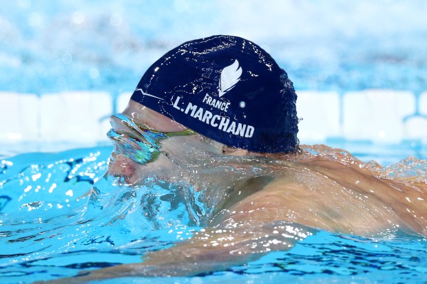 French swimmer Leon Marchand. (Photo by Adam Pretty/Getty Images)