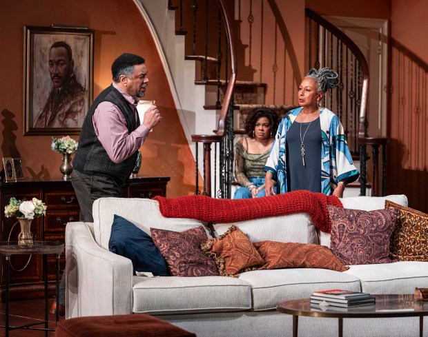 Harry Lennix, Ayanna Bria Bakari and Tamara Tunie in "Purpose" at Steppenwolf Theatre. (Michael Brosilow)