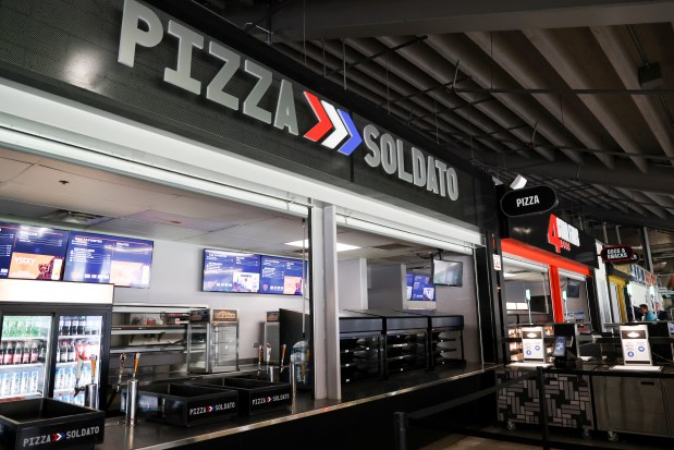 Newly designed concession stands at Soldier Field on Wednesday, Aug. 28, 2024. (Eileen T. Meslar/Chicago Tribune)