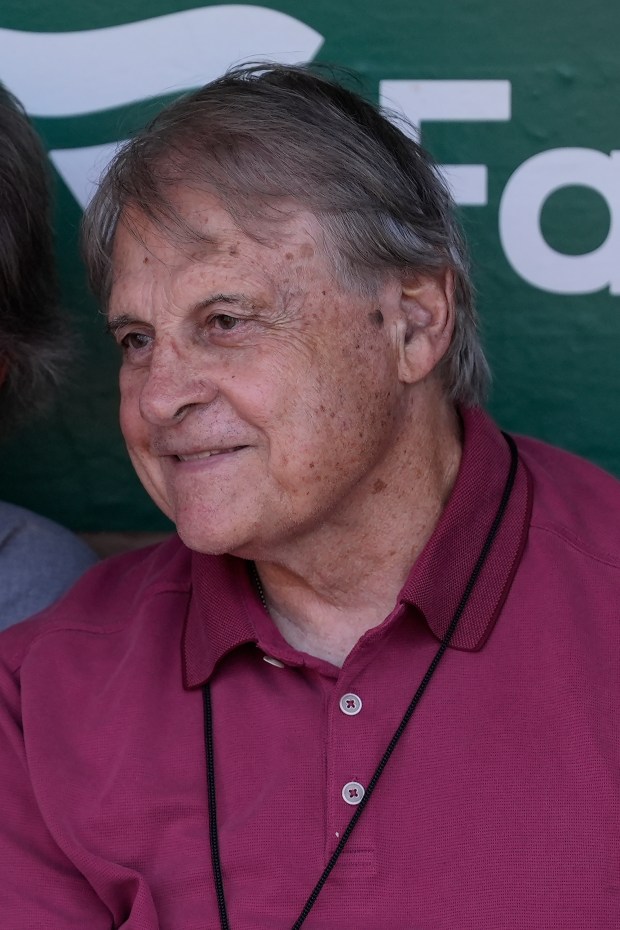 Former manager Tony La Russa before the game against the A's on Aug. 5, 2024, in Oakland, Calif. (AP Photo/Jeff Chiu)