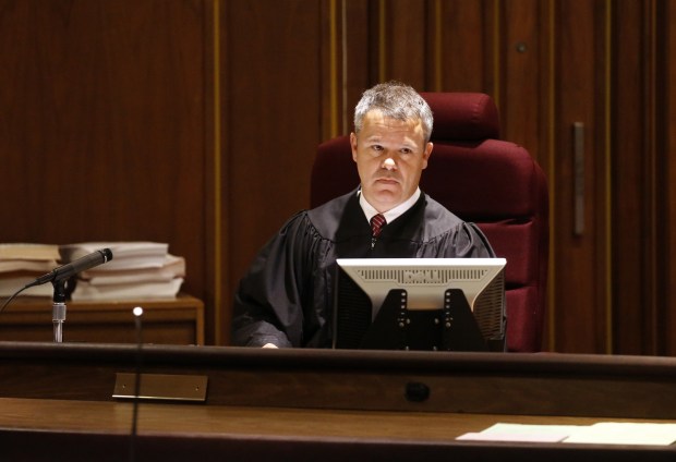 Kane County Judge T. Clint Hull begins proceedings in the sentencing hearing of David Hatyina at the Lake County Courthouse in Waukegan. Hatyina plead guilty earlier this year to killing 10-year-old Tony Borcia in a July 2012 boating accident. High on cocaine and alcohol, Hatyina ran over the boy with his boat, instantly killing him. Several members of the Borcia family witnessed the horrific incident.