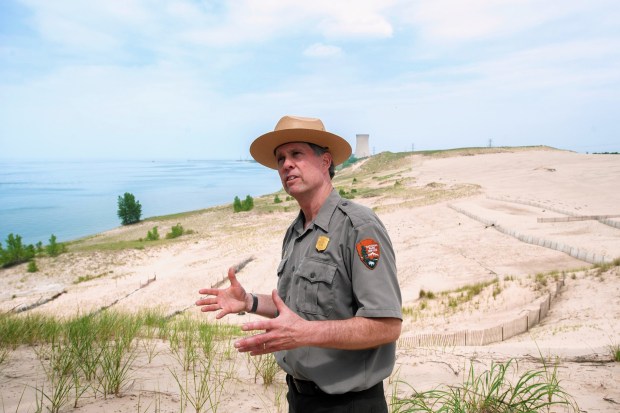 Indiana Dunes National Lakeshore Park Ranger Bruce Rowe talks about methods in which the erosion of Mount Baldy is being fought. Guided tours of Mount Baldy will once again be offered this summer.