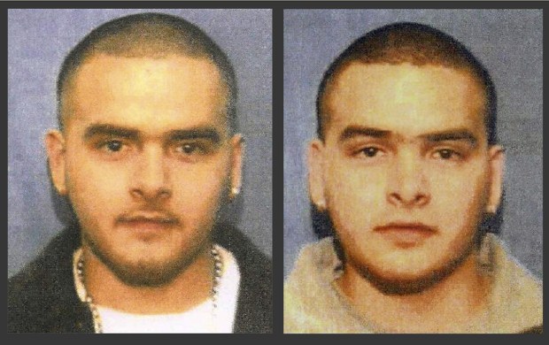 This undated photo from a wanted poster released by the U.S. Marshals Service shows Pedro Flores, left, and his twin brother, Margarito Flores.