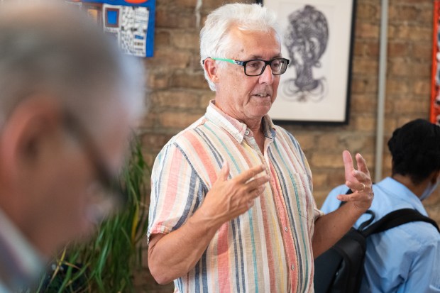 Calumet Heritage Partmership president Gary Johnson speaks during a public meeting to discuss the Chicago to Detroit Freedom Trail's path across Northwest Indiana in Gary on Wednesday, July 31, 2024. (Kyle Telechan/for the Post-Tribune)