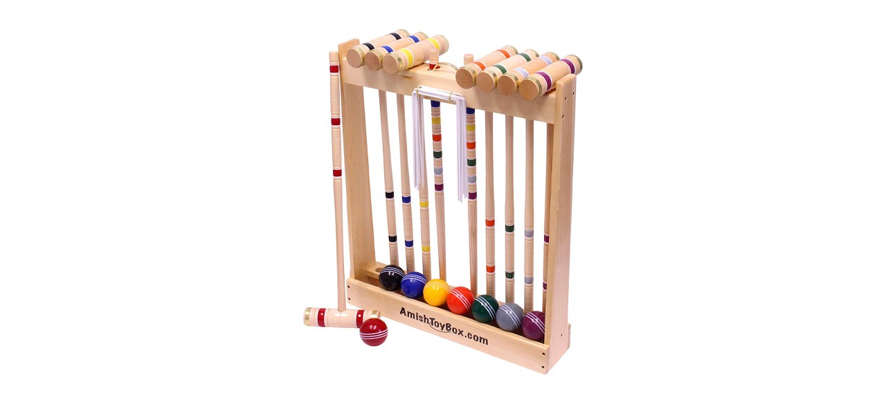 AmishToyBox Deluxe Croquet Game Set