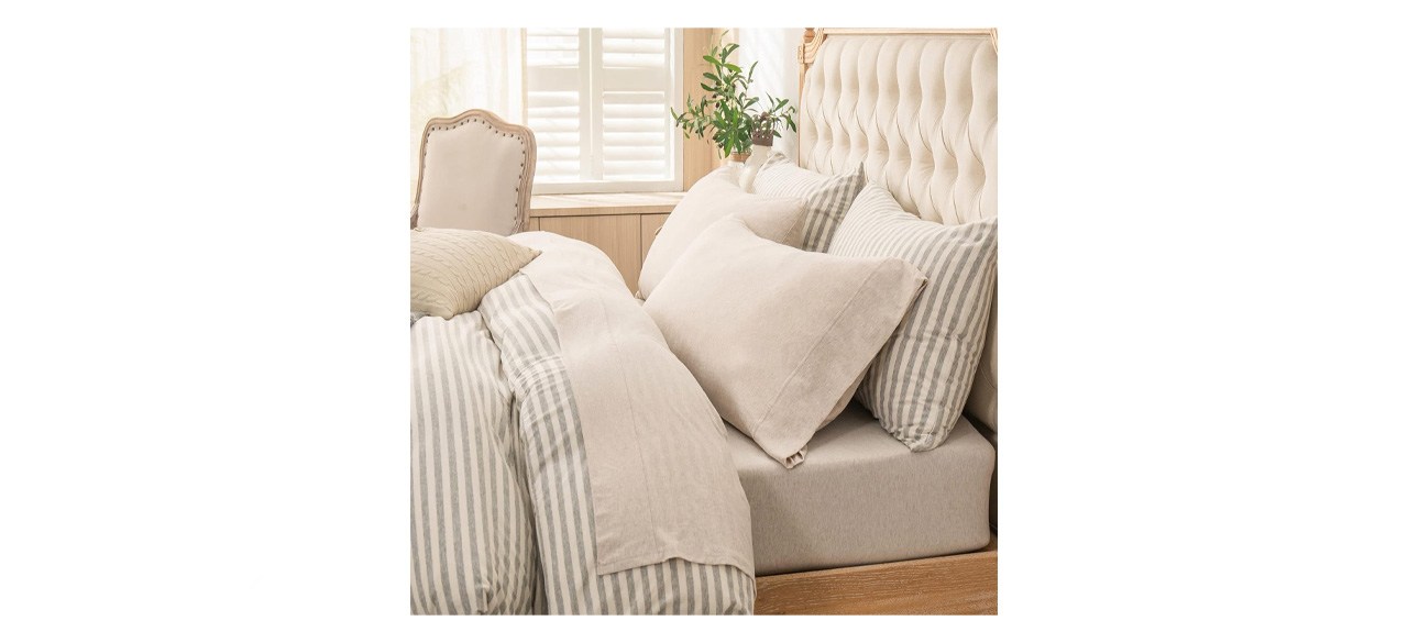 PURE ERA Jersey Knit Four-piece Bed Sheet Set