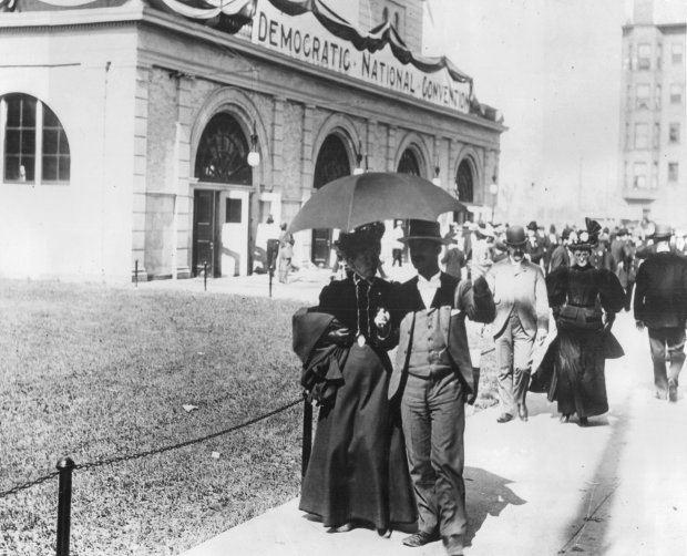 In 1896, Democrats flocked to the Chicago Coliseum to nominate a candidate for president, this time William Jennings Bryan. (Chicago Tribune archive)