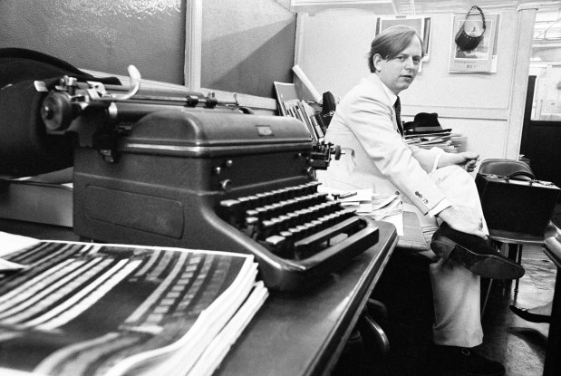 American author and journalist Tom Wolfe in New York, late 1965. (Jack Robinson/Hulton Archive)