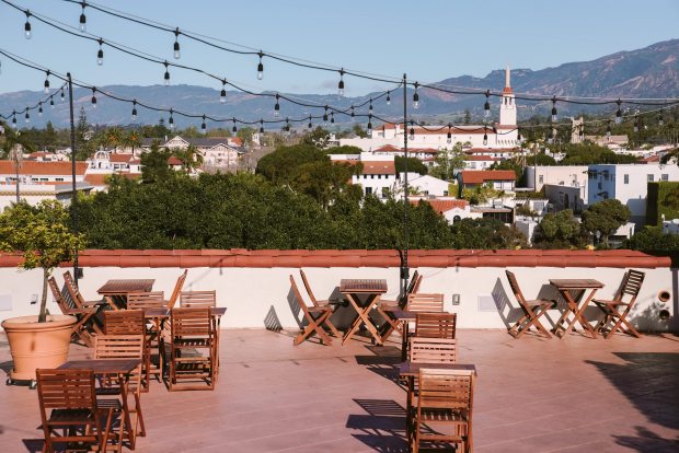 The rooftop at the Kimpton Canary Hotel in Santa Barbara has mountain views. (Visit Santa Barbara)