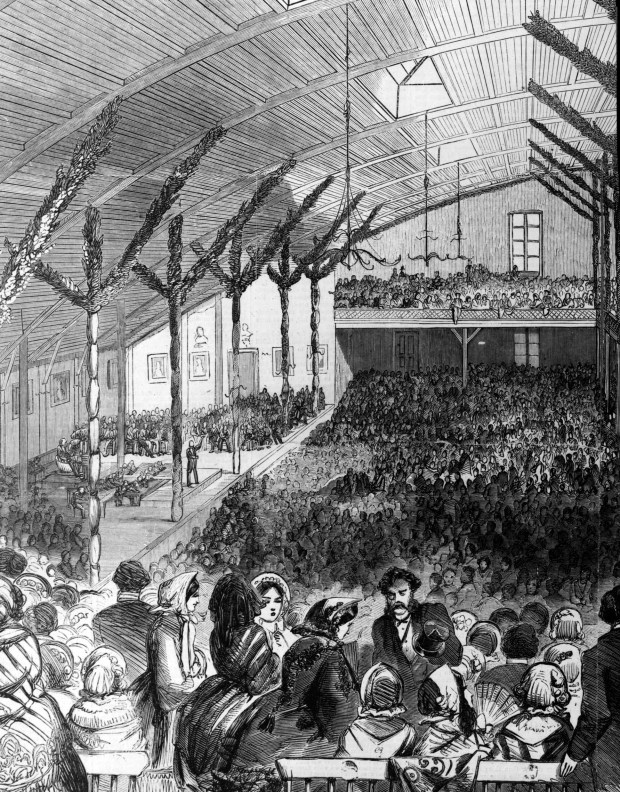 The Republicans at the nominating convention in their wigwam at Chicago in May 1860. (Library of Congress)