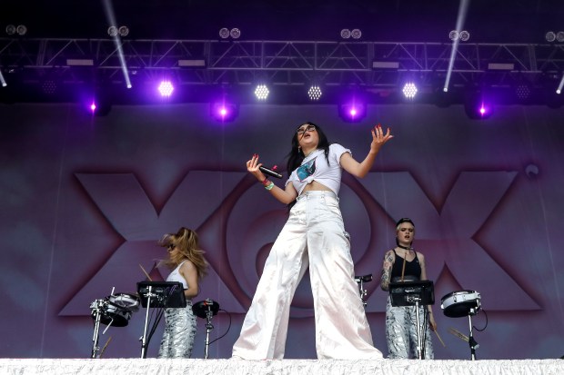 Charli XCX performs on the final day of Lollapalooza in Chicago's Grant Park on Aug. 6, 2017. (Alexandra Wimley/Chicago Tribune)