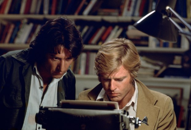 In "All the President's Men" (1976), Dustin Hoffman and Robert Redford portray Washington Post reporters Carl Bernstein and Robert Woodward. (Park Circus)