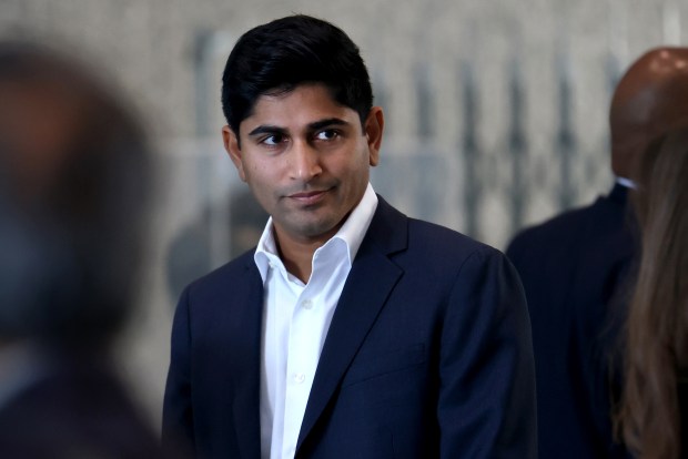 Ashik Desai, a former executive at Outcome Health, arrives at the Dirksen U.S. Courthouse for his sentencing on Thursday, Sept. 19, 2024. (Antonio Perez/Chicago Tribune)