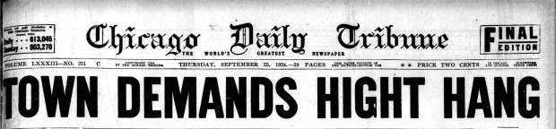 A coroner's jury ordered Rev. Lawrence Hight and his confessed sweetheart Elsie Sweeten on Sept. 24, 1924, "held without bail to await action of the grand jury," in the poisoning deaths of their spouses. (Chicago Tribune)