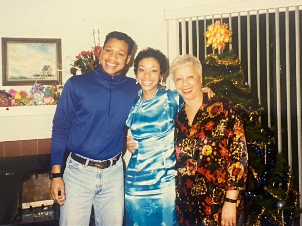 Tim Hunt, Dawn Michelle Hunt, center, and their mother, Joann Hunt, in a holiday photo. Dawn Hunt has been detained in China since 2014 on drug charges. Tim Hunt spoke during a hearing on Capitol Hill to bring attention to his sister's decadelong detainment. Joann Hunt died before her daughter went to China in 2014. (Family photo)