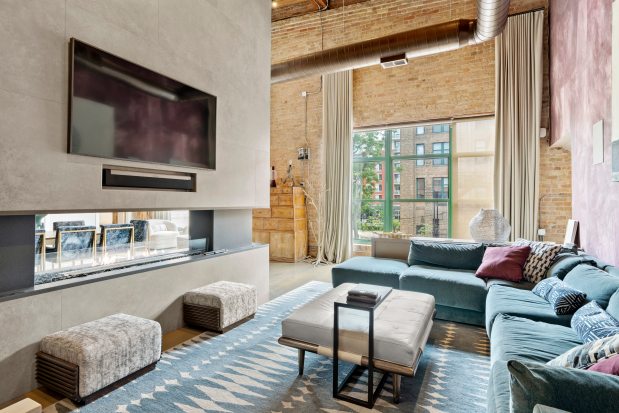 This two-bedroom, two-bath loft in the West Loop recently went on the market for nearly $2 million. (Ryan Wells/Eagle Eye Media)