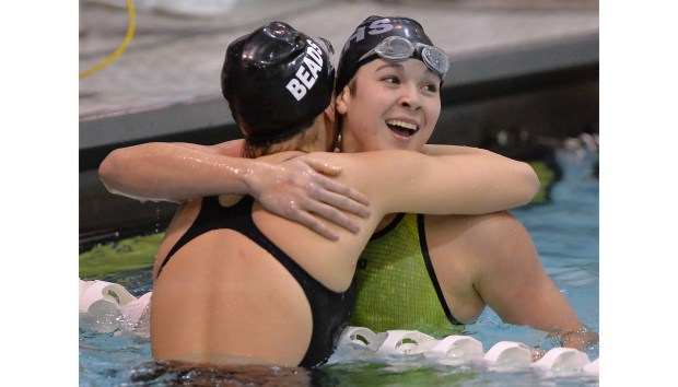 Swimmer Valerie Tarazi finishes second in the 200-Yard Individual Medley during the IHSA state championship meet at New Trier High School, Nov. 21, 2015, (Brian O'Mahoney/Pioneer Press)