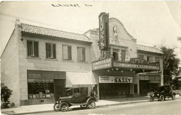 Vintage photo of the York Theatre - undated. (Elmhurst History Museum)