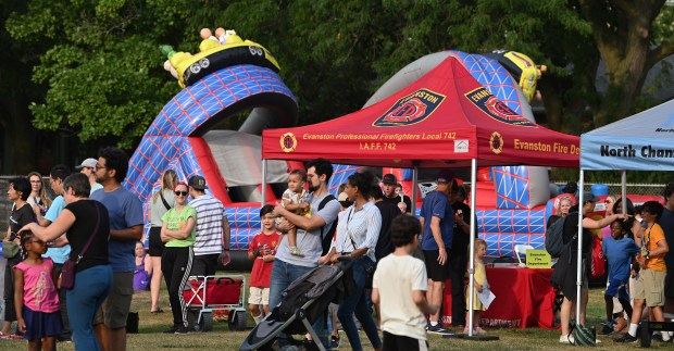 The annual 'Kits, 'Cats & Kids Block Party on Thursday, Sep. 5, 2024 at the Evanston Township High School Lazier Field in Evanston. (Karie Angell Luc/Pioneer Press)