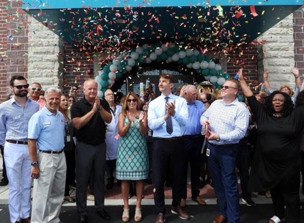 A recent ribbon-cutting ceremony officially opened NorthShore Health Center's Crown Point facility at 310 W. 112th St., Crown Point. A confetti drop accompanied the event. (Provided by NorthShore Health)