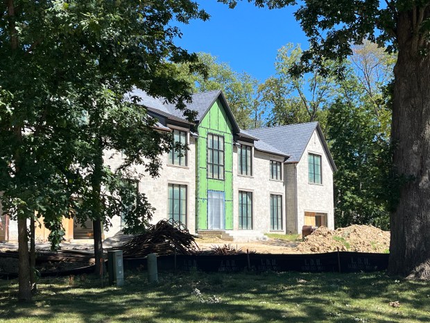 A home under construction in the Chartwell Downs Subdivision in New Lenox Township has neighbors raising concern about its size and amenities. (Michelle Mullins/for the Daily Southtown)