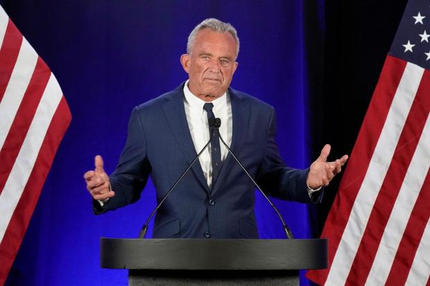 FILE - Robert F. Kennedy Jr. announces he is suspending his presidential campaign at a news conference Friday, Aug 23, 2024, in Phoenix. (AP Photo/Darryl Webb, File)