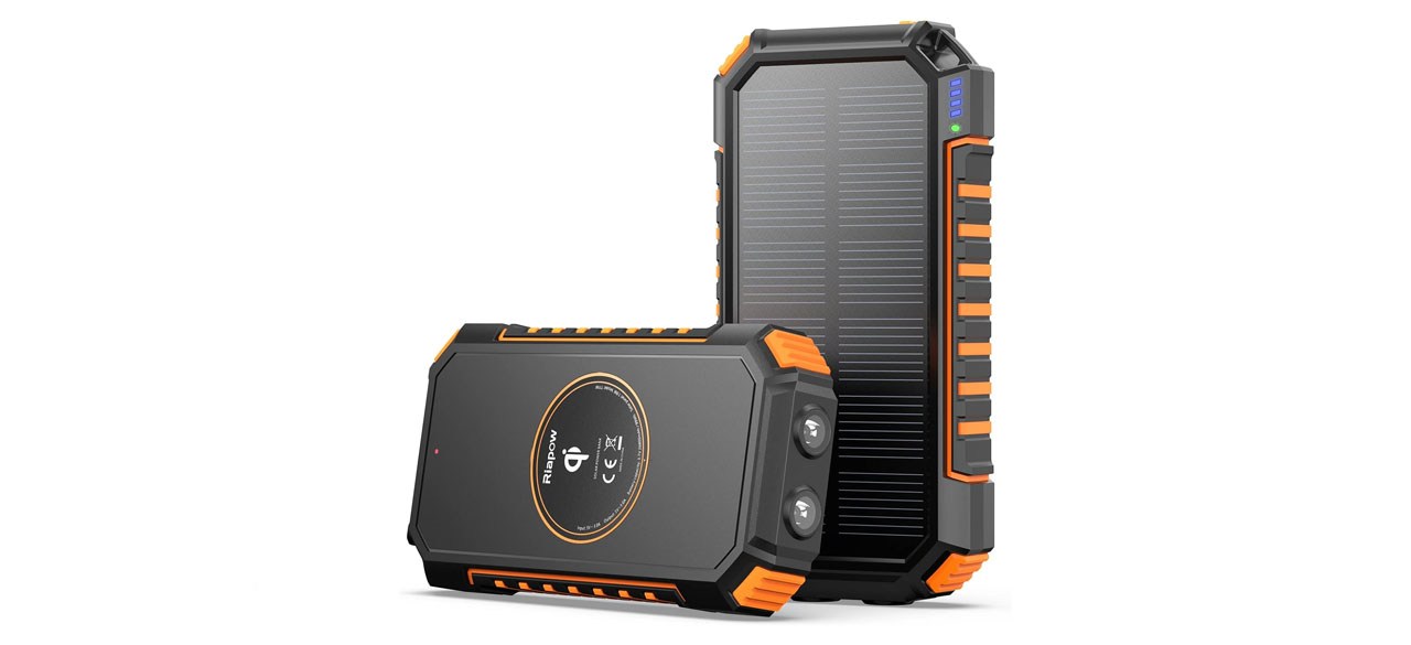 Riapow 26800 mAh Solar Power Bank With LED Flashlight