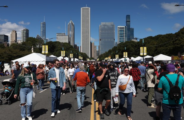 People attend the Taste of Chicago Saturday, Sept. 7, 2024, in Chicago.(John J. Kim/Chicago Tribune)