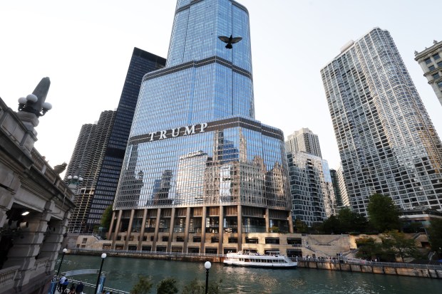 Trump International Hotel and Tower and the Chicago River in Chicago are seen on Wednesday, Sept. 11, 2024. Illinois Attorney General Kwame Raoul announced a Cook County Circuit Court judge granted his office's motion for summary judgment, finding 401 North Wabash Venture LLC (Trump International Hotel & Tower) violated both the Illinois Environmental Protection Act and Illinois Pollution Control Board regulations. (Terrence Antonio James/Chicago Tribune)