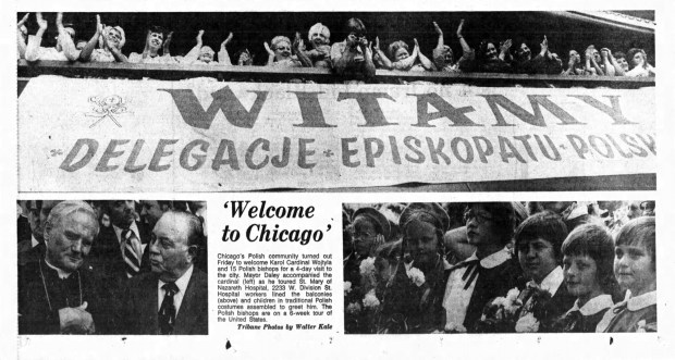 Polish Cardinal Karol Wojtyla (who would become Pope John Paul II in 1978) and 15 bishops from the Eastern European country visited Chicago on in Aug. 1976 as part of their six-week tour of the United States (Chicago Tribune)