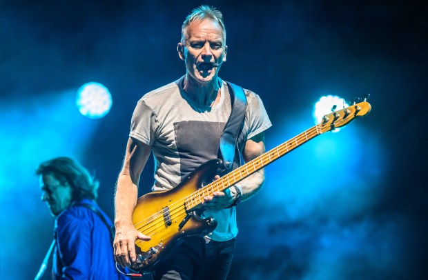 Sting, with Dominic Miller, performs at Moor Park on Sept. 7, 2024, in Preston, England. (Katja Ogrin/Redferns/Getty)