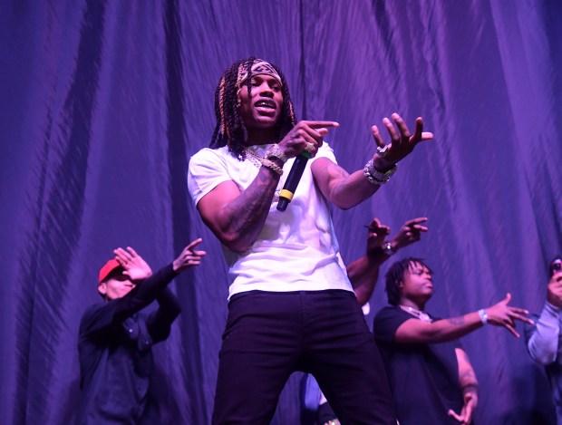 Rapper King Von performs during The PTSD Tour In Concert at The Tabernacle on March 11, 2020, in Atlanta. (Prince Williams/Wireimage)