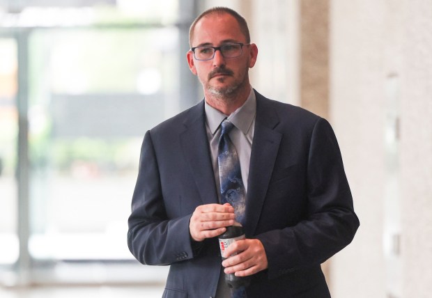 Joseph Weiss exits the Dirksen U.S. Courthouse on May 20, 2024, after pleading guilty to lying to the FBI about mob connections of his brother, James, the brother-in-law of Joe Berrios. (Eileen T. Meslar/Chicago Tribune)