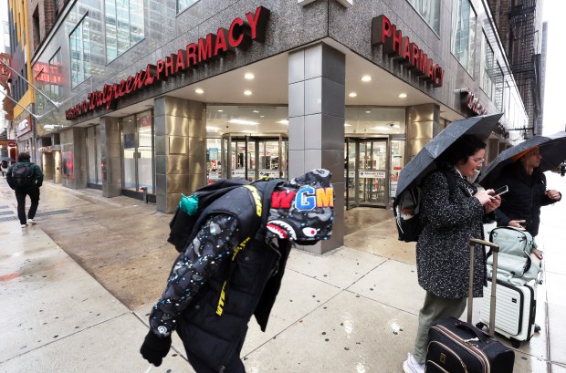 The Walgreens at Clark and Monroe streets in Chicago on Oct. 15, 2024. The company is laying off 256 employees in addition to getting rid of 215 open positions. (Terrence Antonio James/Chicago Tribune)