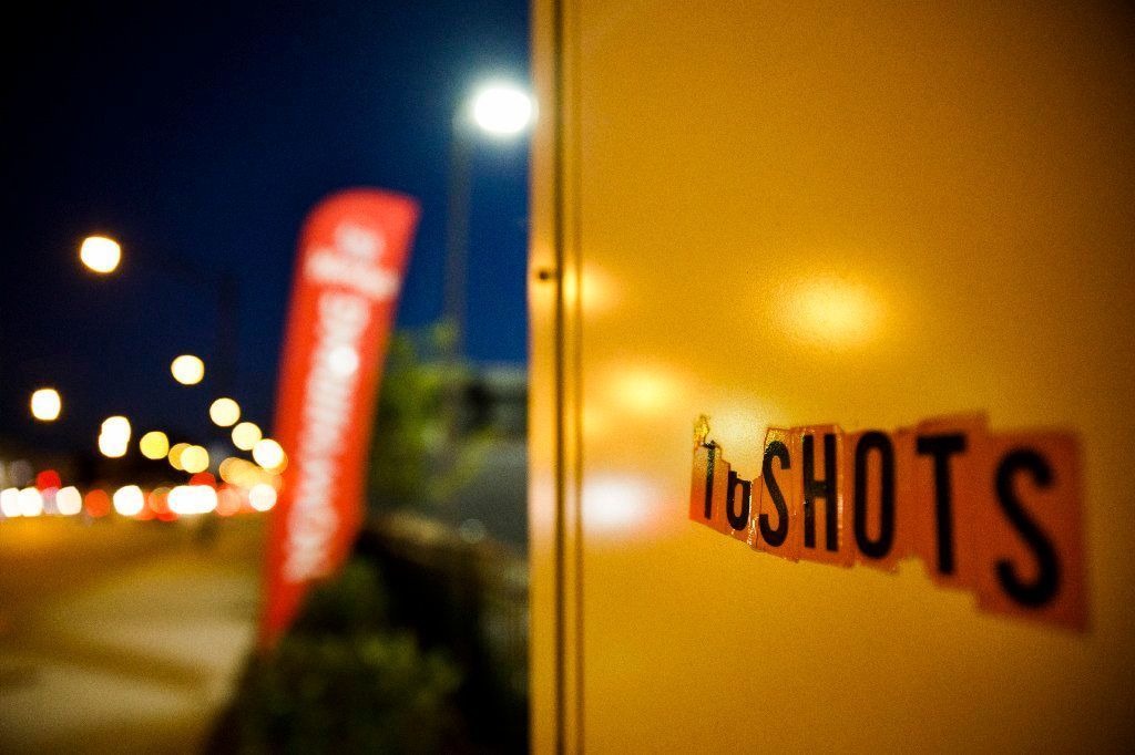 The phrase "16 shots" is seen Sept. 13, 2018, on...