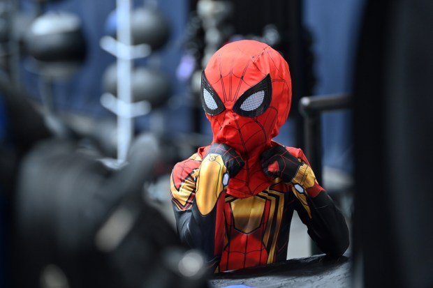 Spider-Man makes an appearance at Halloween Hoopla on Oct. 19, 2024 in Deerfield at Sachs Recreation Center. (Karie Angell Luc/Lake County News-Sun).