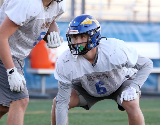 Lake Forest's Finn Goodman (6), during the practice on Wednesday, Oct. 23, 2024, in Lake Forest. (Mark Ukena/for the Lake County News-Sun)