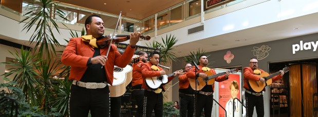 Mariachi Contreras de Abraham Bernal of Woodstock performs on Oct. 12, 2024 at the Hispanic Heritage Celebration at Hawthorn shopping mall in Vernon Hills. (Karie Angell Luc/Lake County News-Sun)