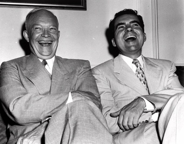 Dwight David Eisenhower, left, and Richard Milhous Nixon in Chicago on July 12, 1952. That November, Eisenhower was elected president, and Nixon, his running mate, was elected vice president.