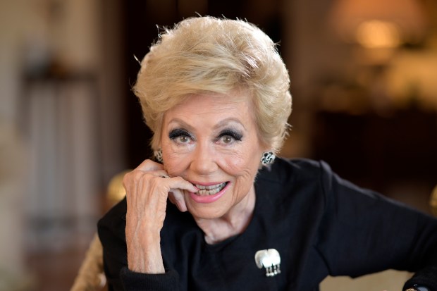 Mitzi Gaynor at her apartment in Beverly Hills, California, on May 26, 2021. Gaynor, among the last survivors of the so-called golden age of the Hollywood musical, died in Los Angeles on Oct. 17, 2024. She was 93. (Mark J. Terrill/AP)