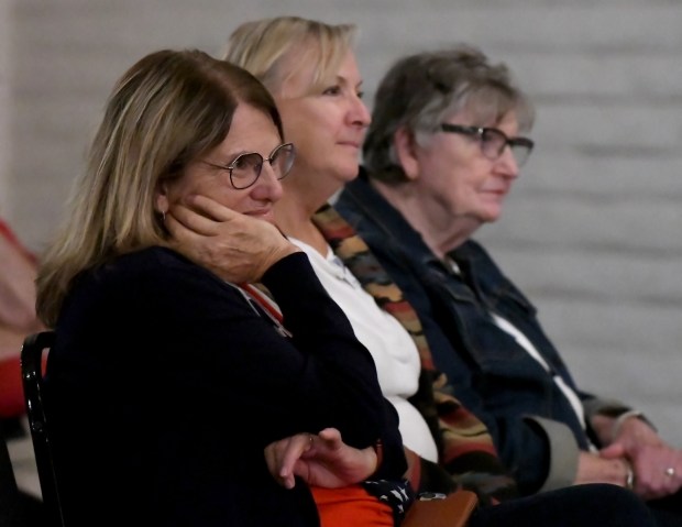 Members of the audience listen during a forum for five at-large candidates for Porter County Council at Woodland Park in Portage, Indiana Monday Oct. 7, 2024. The event was sponsored by the League of Women Voters of Porter County and Lakeshore Public Media. (Andy Lavalley for the Post-Tribune)