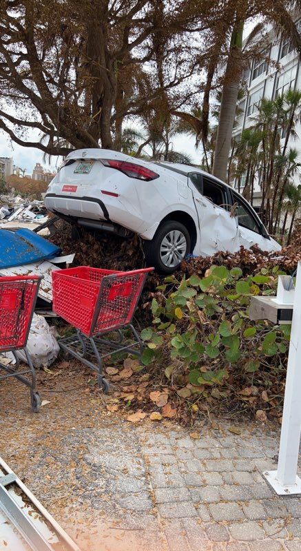 Damaged vehicle in the Tampa area after Hurricane Milton. (Vehicle Management Solutions)