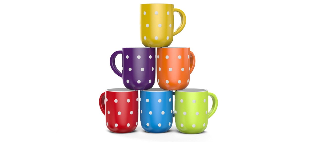 Francois et Mimi’s Ceramic Polka Dot Large Coffee Mugs