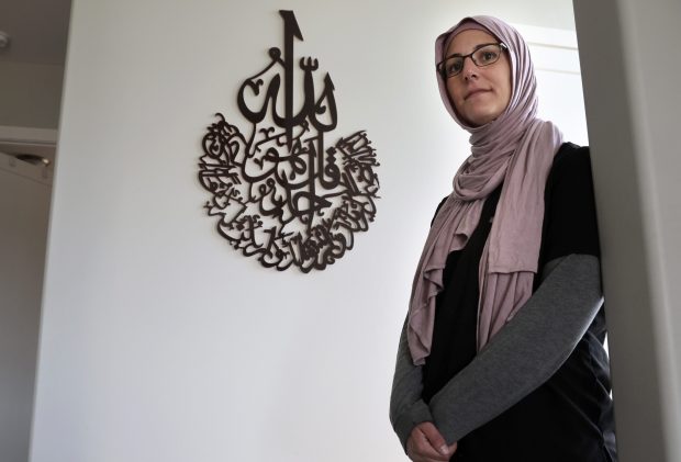 Palestinian American Lena Hussien at her home in Orland Park on Nov. 7, 2023. (Antonio Perez/ Chicago Tribune)