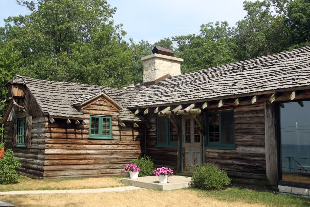 The Cypress Log Cabin, one of five 1933 Century of Progress World's Fair homes, is located on Lake Front Drive in Beverly Shores, Indiana. (Keri Wiginton/Chicago Tribune)