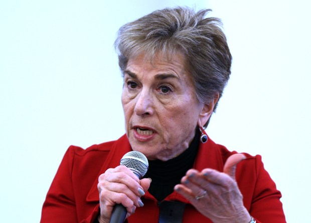 U.S. Rep. Jan Schakowsky speaks at Access Living of Metro Chicago on March 15, 2019. (Terrence Antonio James/Chicago Tribune)