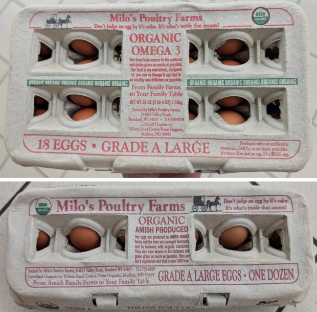 Wisconsin-based Milo's Poultry Farms recalled eggs sold in Wisconsin, Illinois, and Michigan. (Food and Drug Administration)