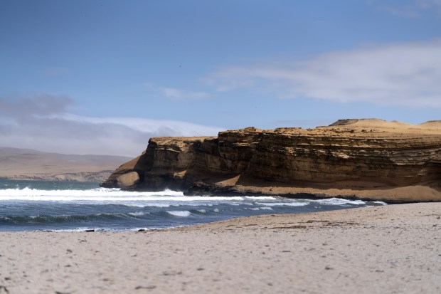 A beach at Paracas National Reserve, a protected area on Peru's long Pacific Ocean coastline, Aug. 22, 2024. (Angela Ponce/The New York Times)