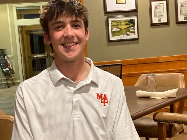 Marmion's Regan Konen, a two-time state champion, has signed with Marquette after winning a second straight state title. He's pictured at Aurora Country Club on Tuesday, Oct. 29, 2024. (Rick Armstrong / The Beacon-News)